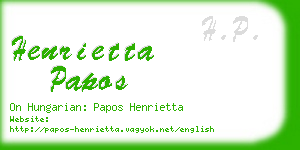 henrietta papos business card